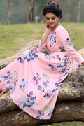 Imported Blush Garden Bloom Maxi Dress – Soft Pink Floral Elegance - Inayah Fashion