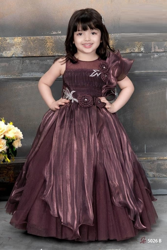 Premium Quality Elegant Multi Layered Party wear Applique Sleeveless Party Dress - Inayah Fashion