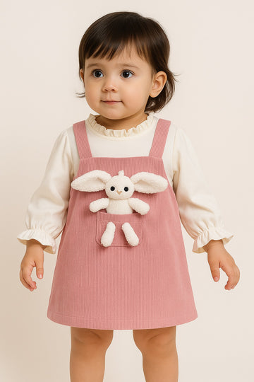 Adorable Teddy Bear Suspender Dress for Toddler