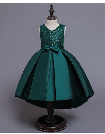 Emerald Green Pleated Princess Gown
