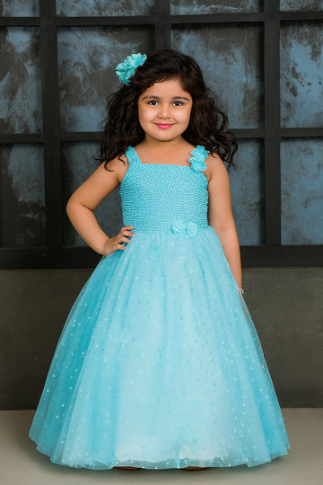 Blue Party Wear Long Dress for Girls