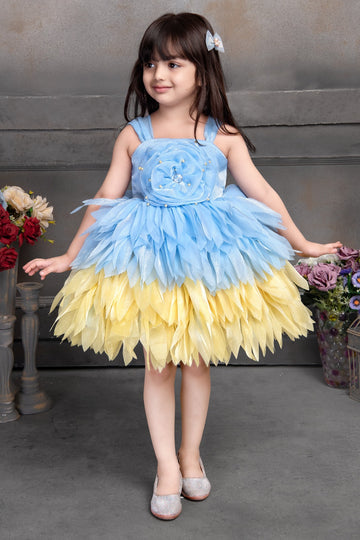 Elegant Multi Layered Party wear Applique Sleeveless Party Dress