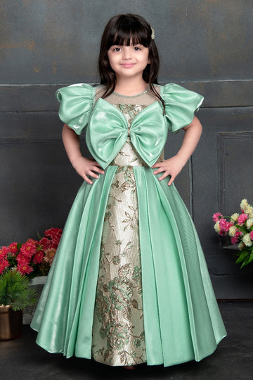 Elegant Multi Layered Party wear Applique Sleeve Party Dress