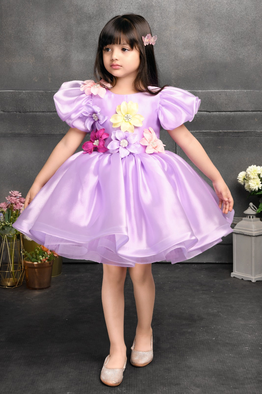 Little Dreamer's Delight Dress enchanting Lilac Blossom Party Dress - Inayah Fashion