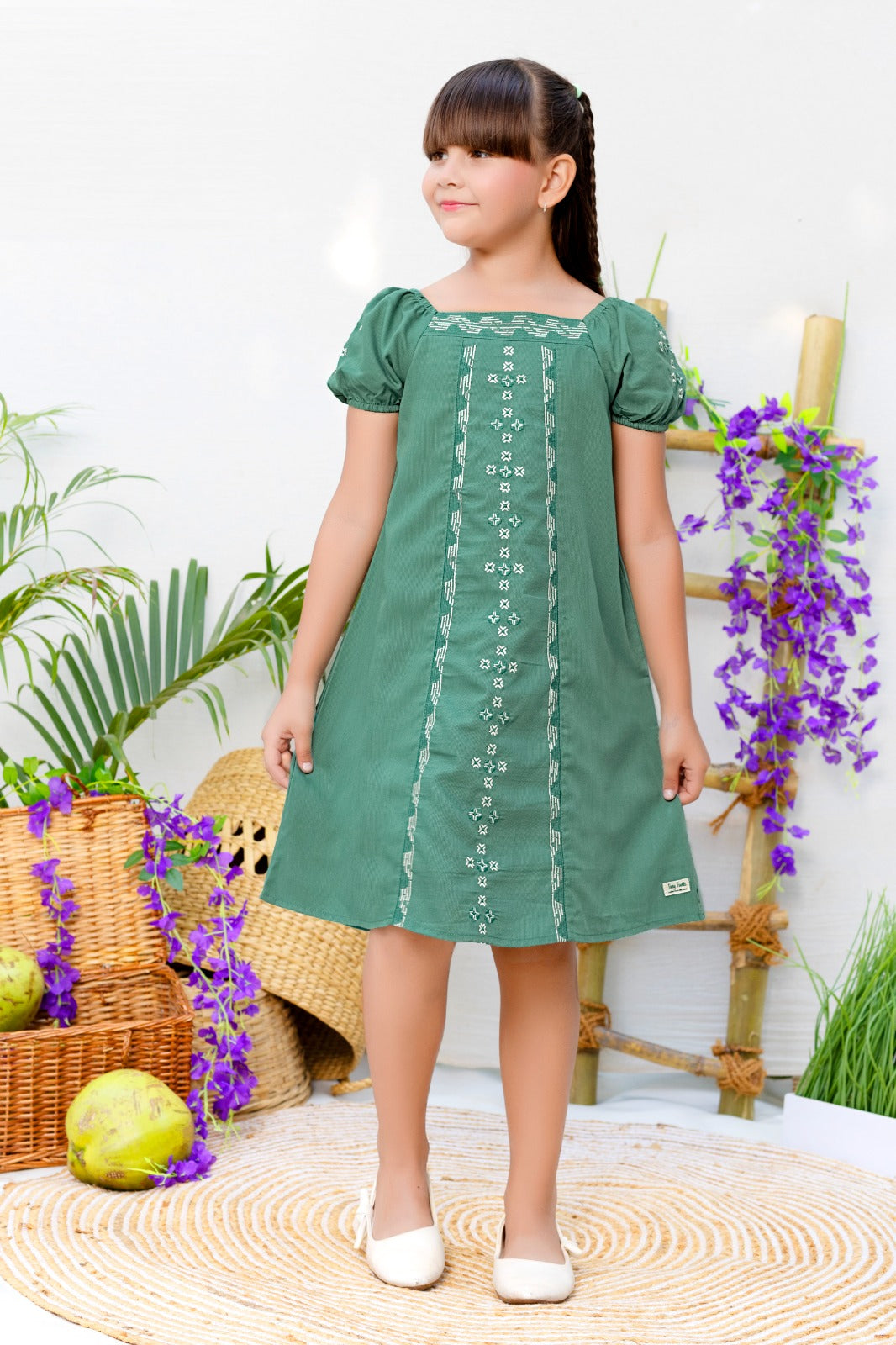 Enchanted Emerald Garden Dress for Girls - Inayah Fashion