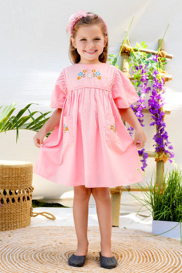 Sunny Blossom Embroidered Dress Perfect for springtime frolics - Inayah Fashion