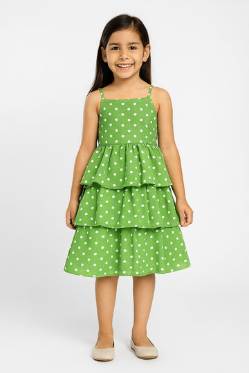 Polka Dot Summer Ruffle Dress – Green & Gorgeous!