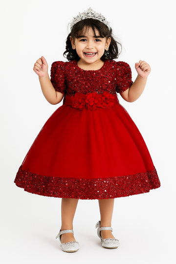 Elegant Party Wear Birthday Party Multi Layered Flower Dress