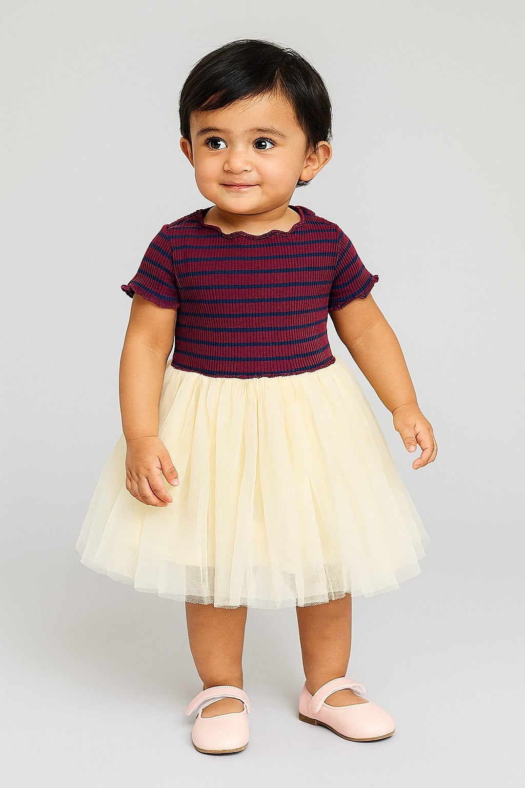 Sweet Knit & Tulle Party Dress for Girls - Inayah Fashion