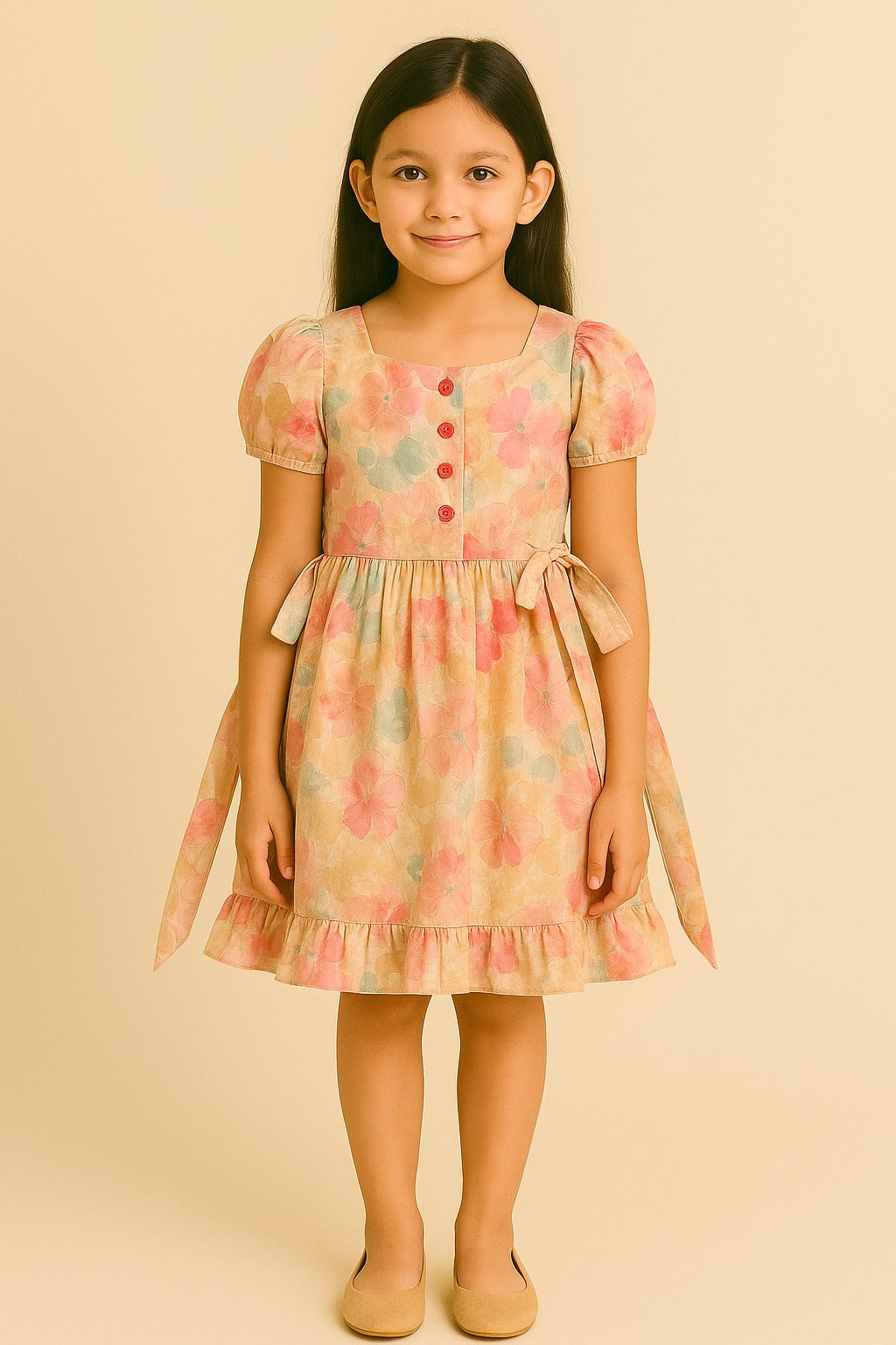 Pastel Floral Cotton Dress – Soft & Stylish Everyday Look