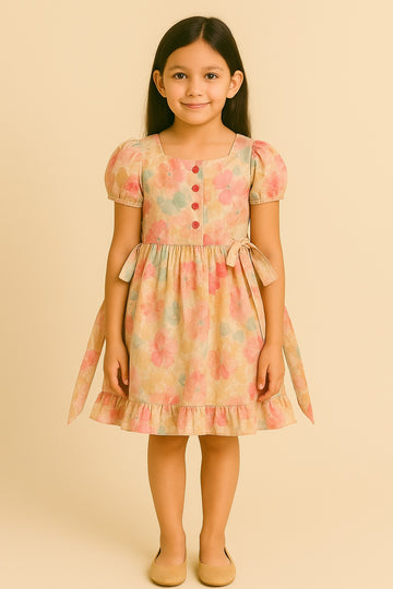 Pastel Floral Cotton Dress – Soft & Stylish Everyday Look