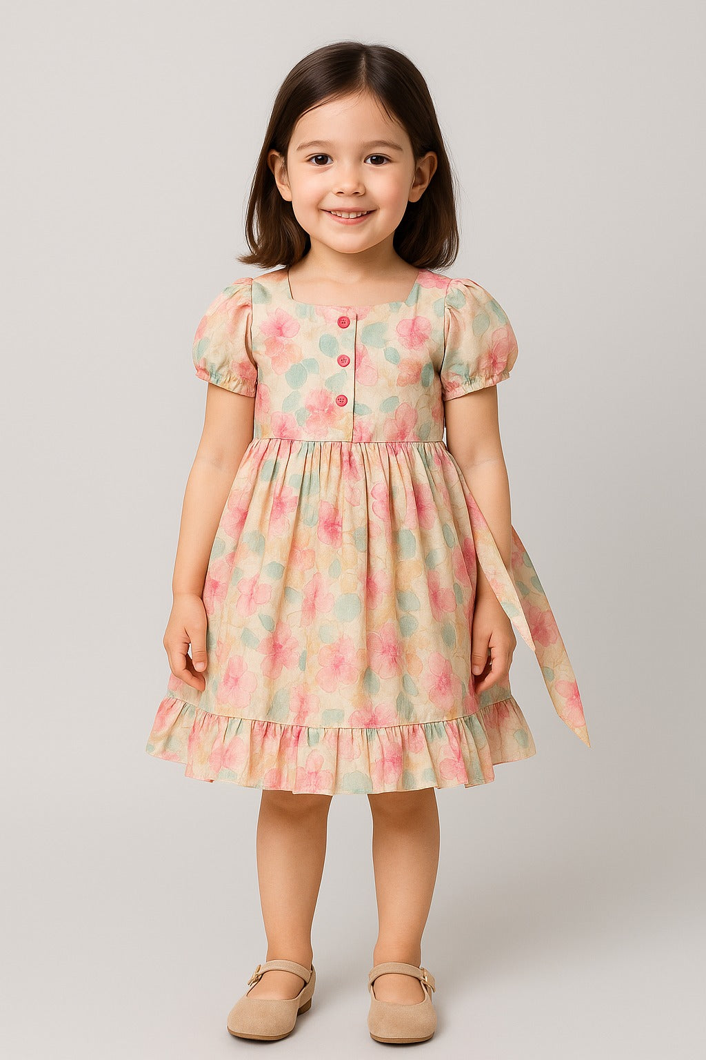 Pastel Floral Cotton Dress – Soft & Playful Everyday Style