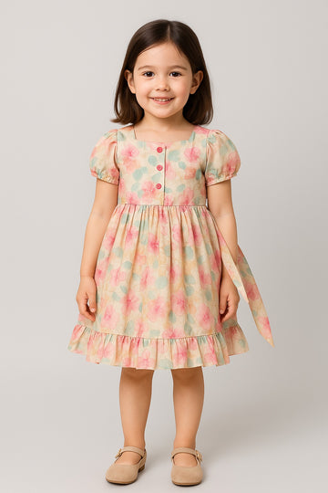 Pastel Floral Cotton Dress – Soft & Playful Everyday Style
