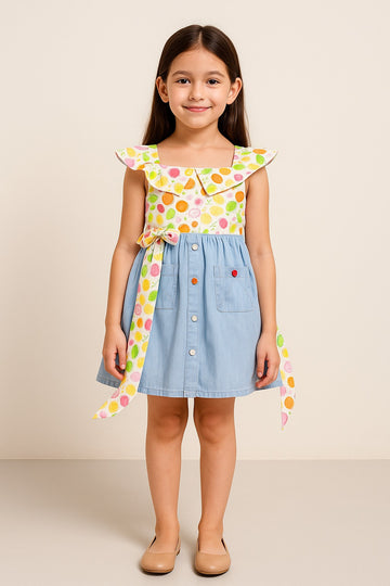 Girls’ Candy Print Ruffle Frock Dress