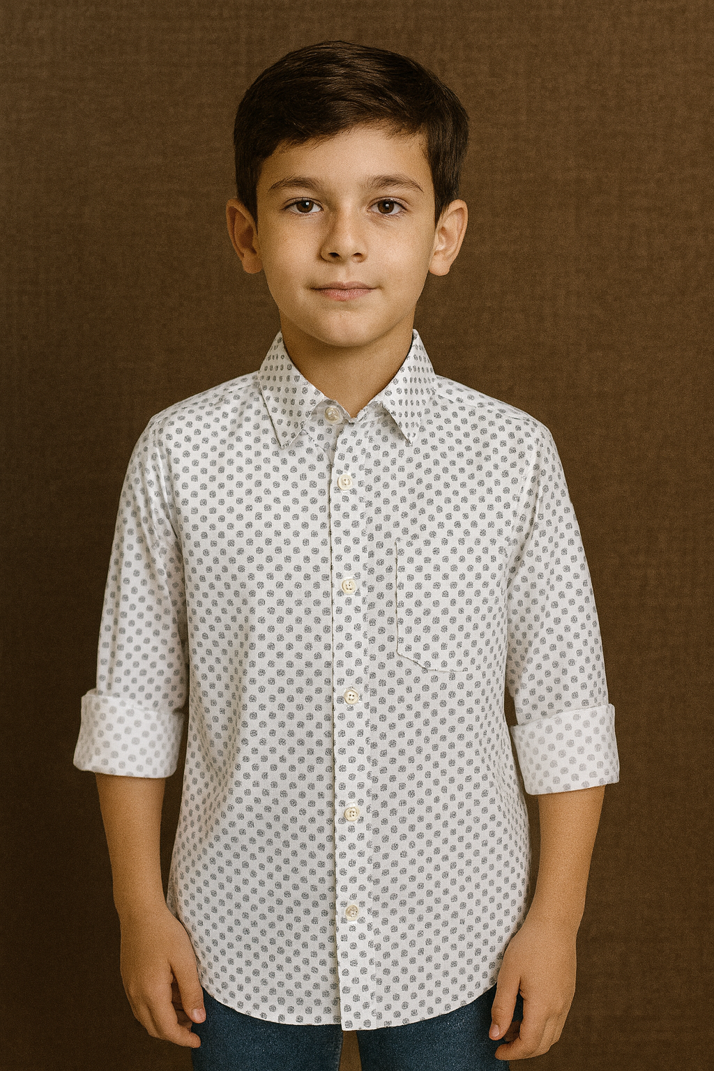 White Printed Full Sleeve Shirt Stylish Casual and Party Wear Shirt