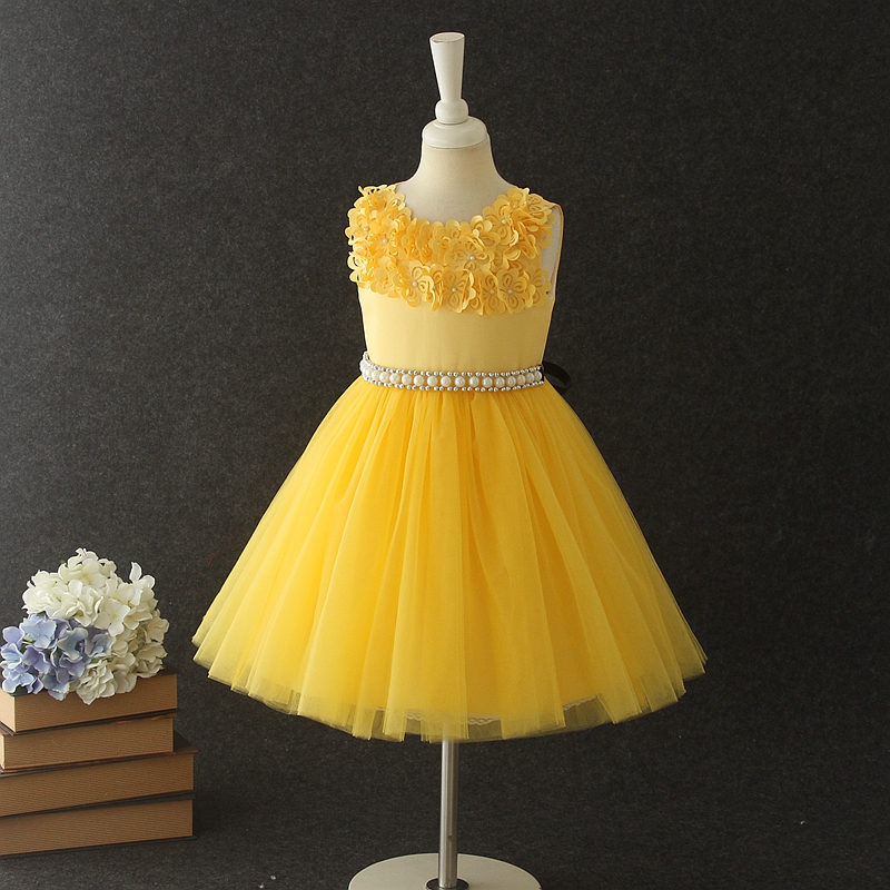 Kids Multi Layered Birthday Gown Yellow Color - Kidsbee | Kids Dress Online  Shopping in Kerala India