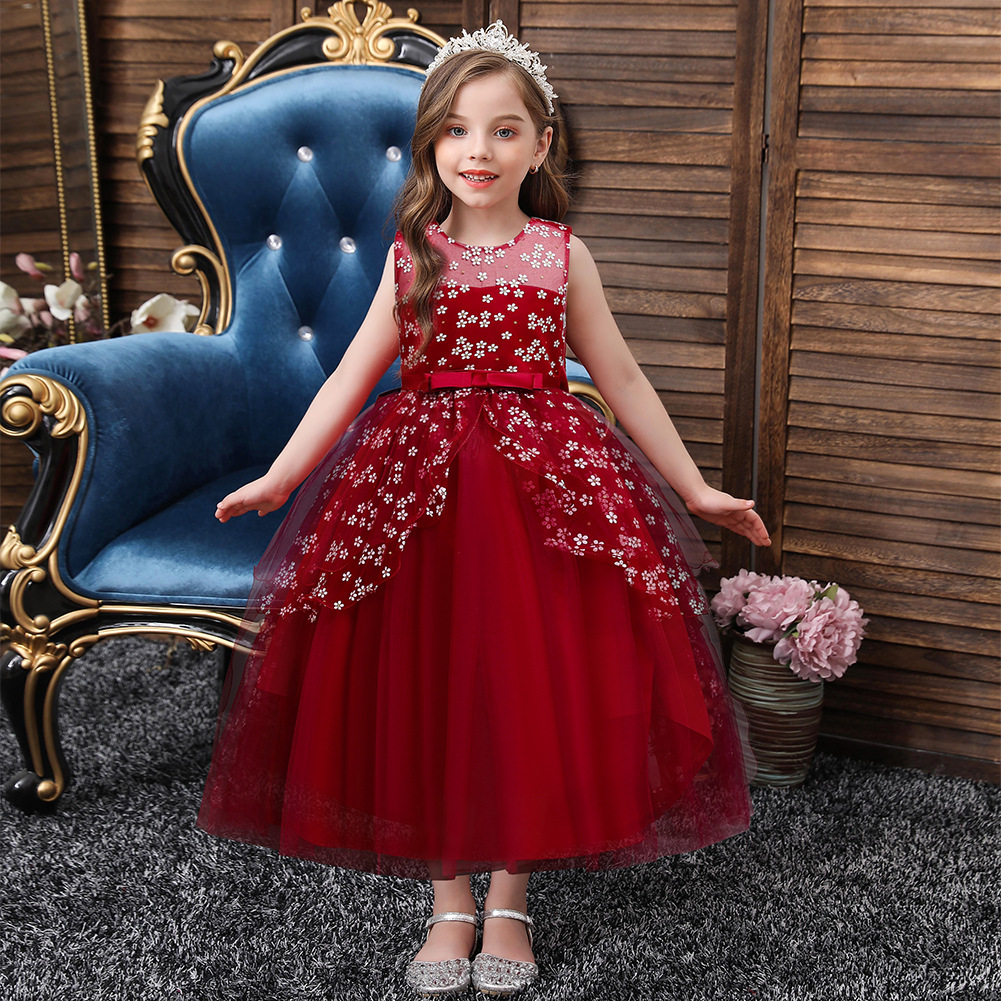 Clothful Baby Girls Floral Princess Bridesmaid Pageant Gown Birthday Party  Wedding Dress 45 Years Old Red  Amazonin Clothing  Accessories