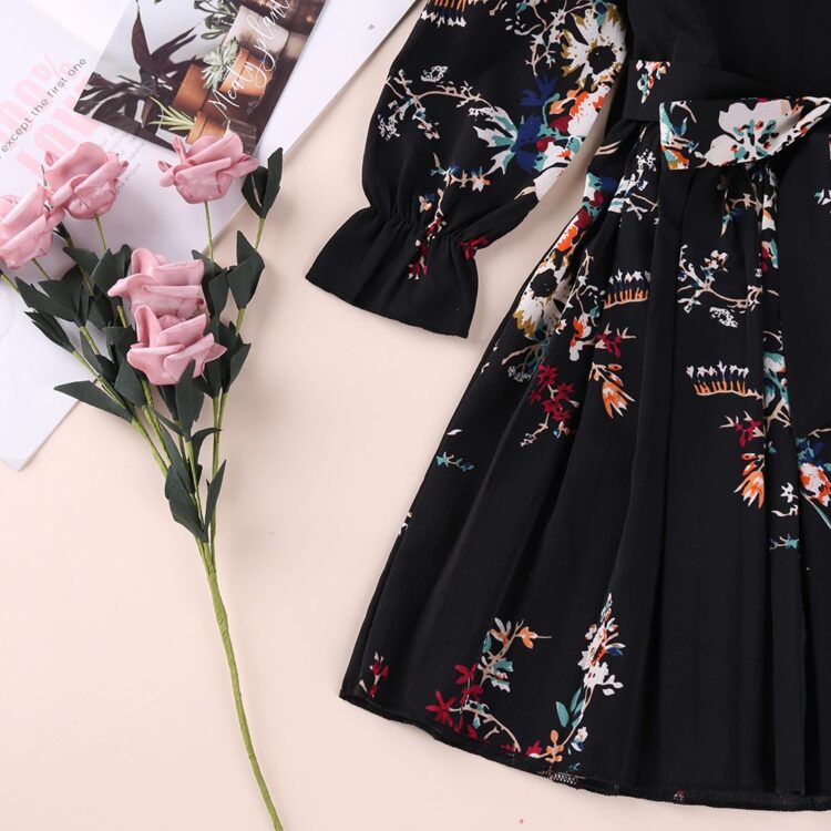 Midnight Blossom Long Sleeve Dress - Image 4